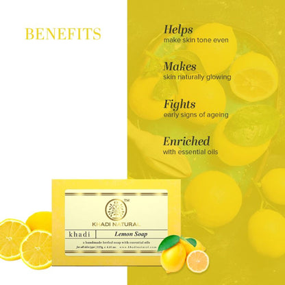 Khadi Natural Lemon Handmade Soap Antioxidant