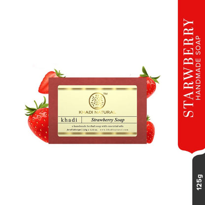 Khadi Natural Strawberry Handmade Soap Soft & Radiant Skin