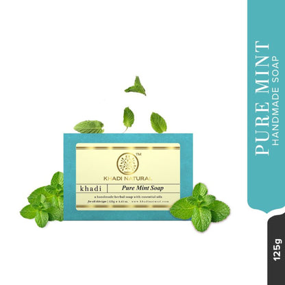 Khadi Natural Pure Mint Handmade Soap Rejuvenates Skin