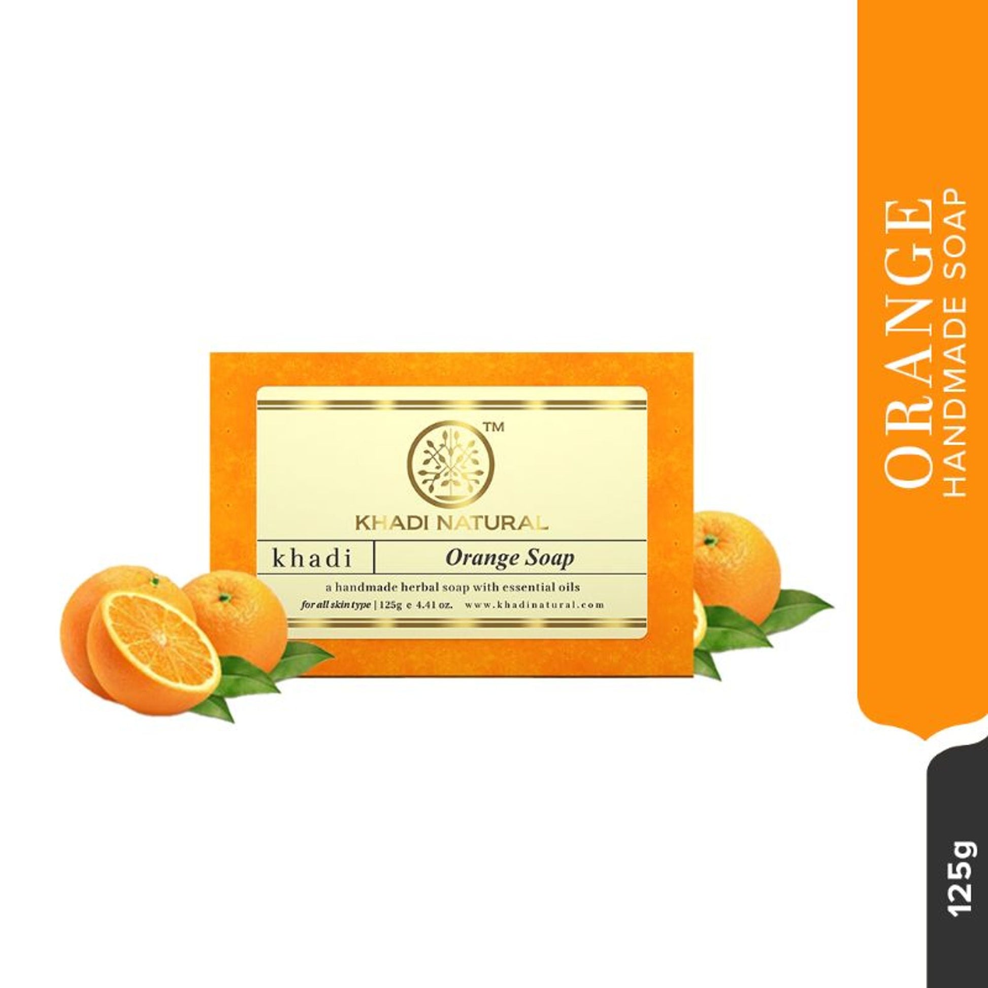 Khadi Natural Orange Handmade Soap Cleanse, Tone & Nourish