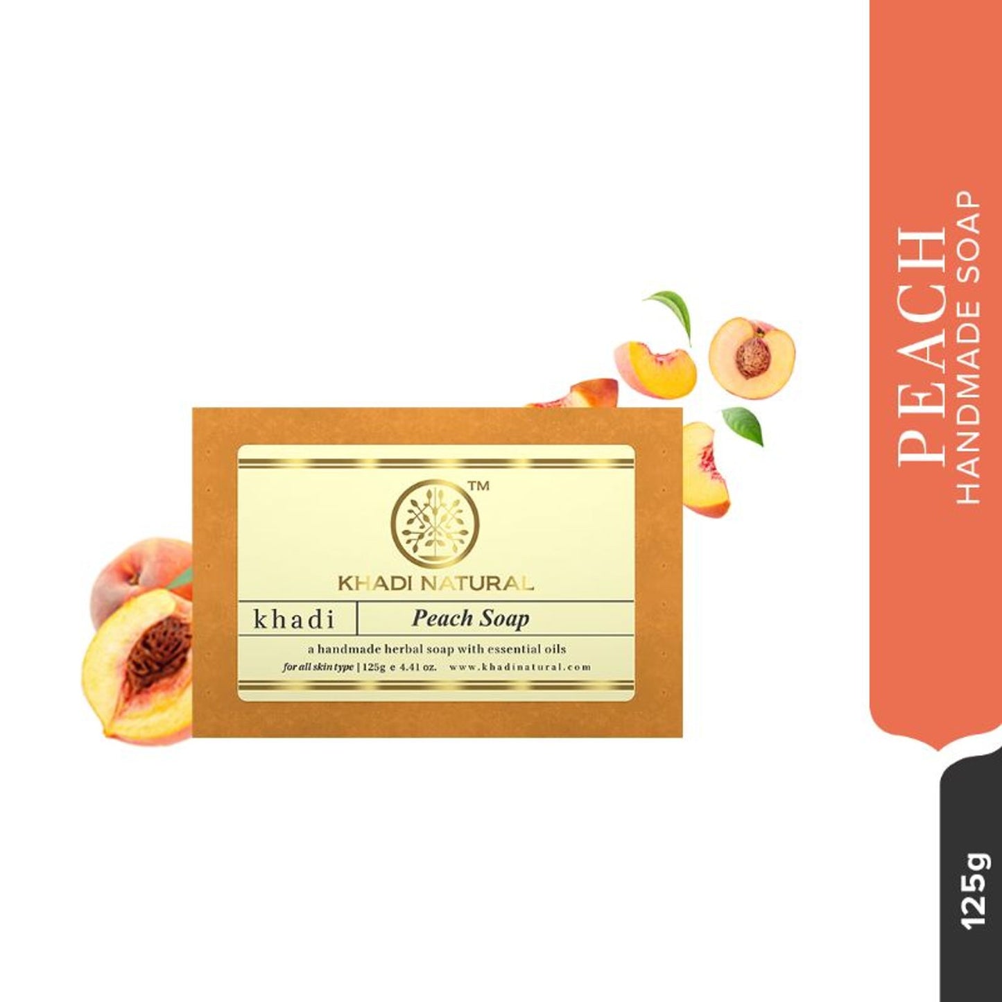 Khadi Natural Peach Handmade Soap Remove Dirt & Impurities