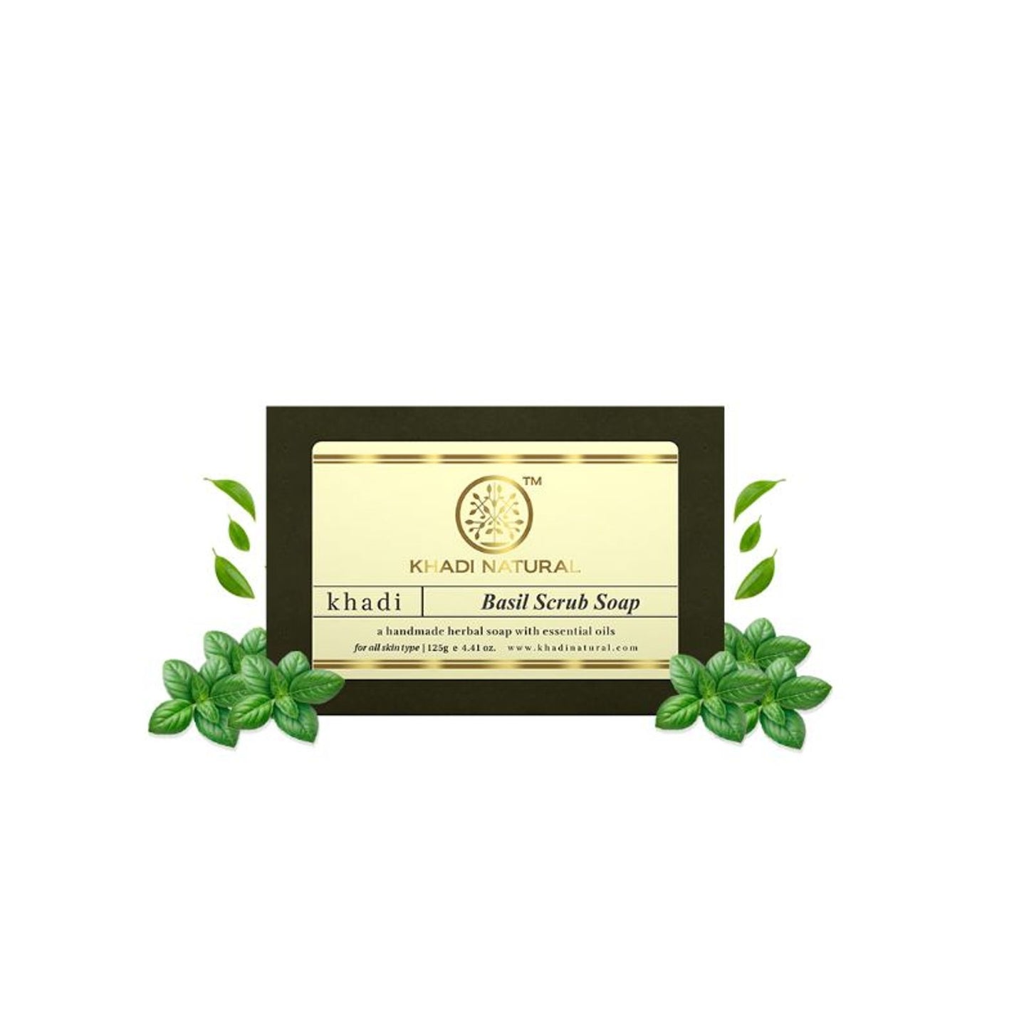 Khadi Natural Basil Scrub Handmade Soap Anti-Aging