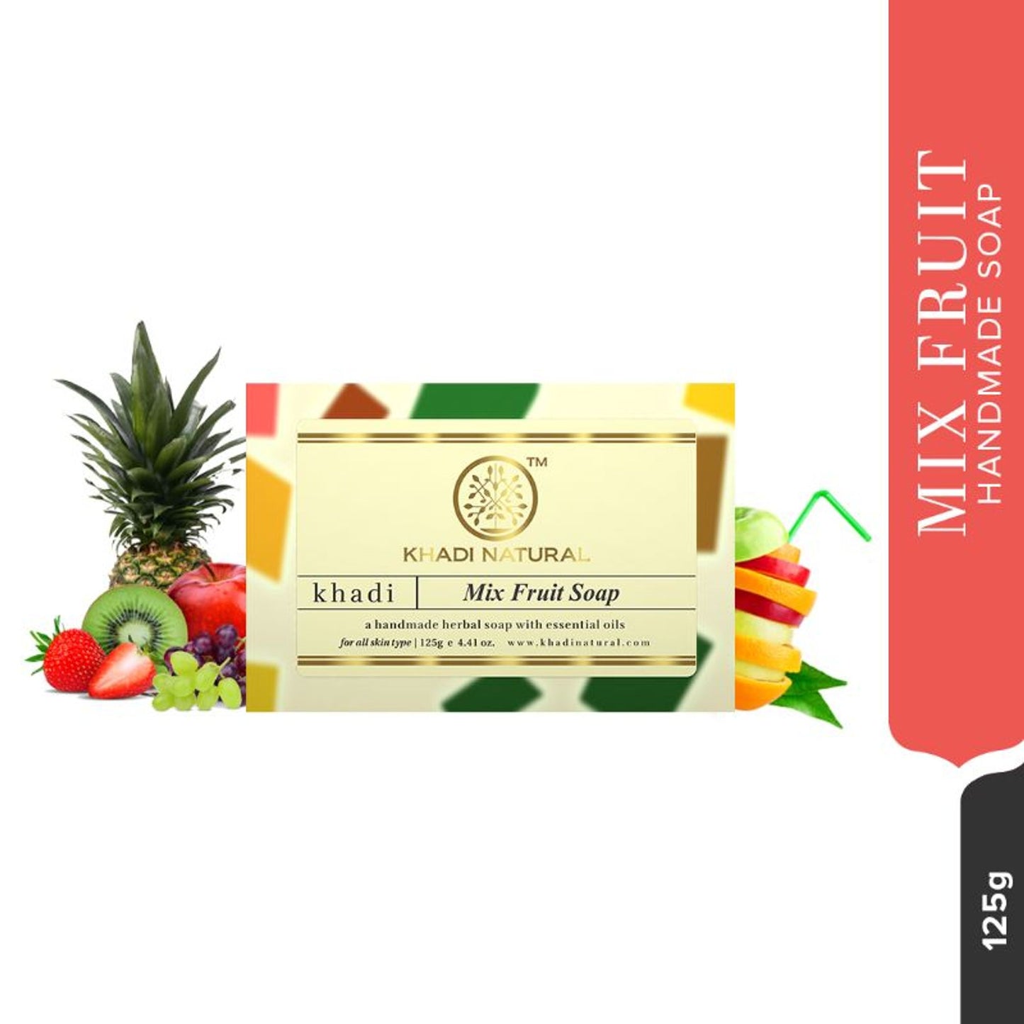 Khadi Natural Mix Fruit Handmade Soap Deep Moisturize Skin
