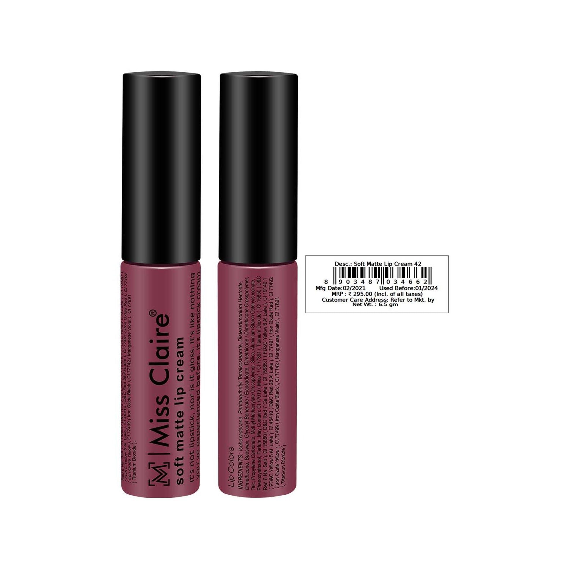 Miss Claire Soft Matte Lip Cream - 42