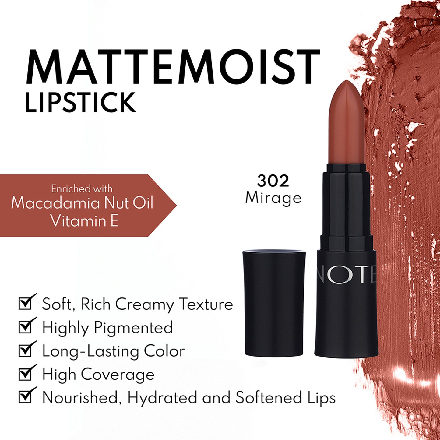 Note Cosmetique Mattemoist Lipstick - 302