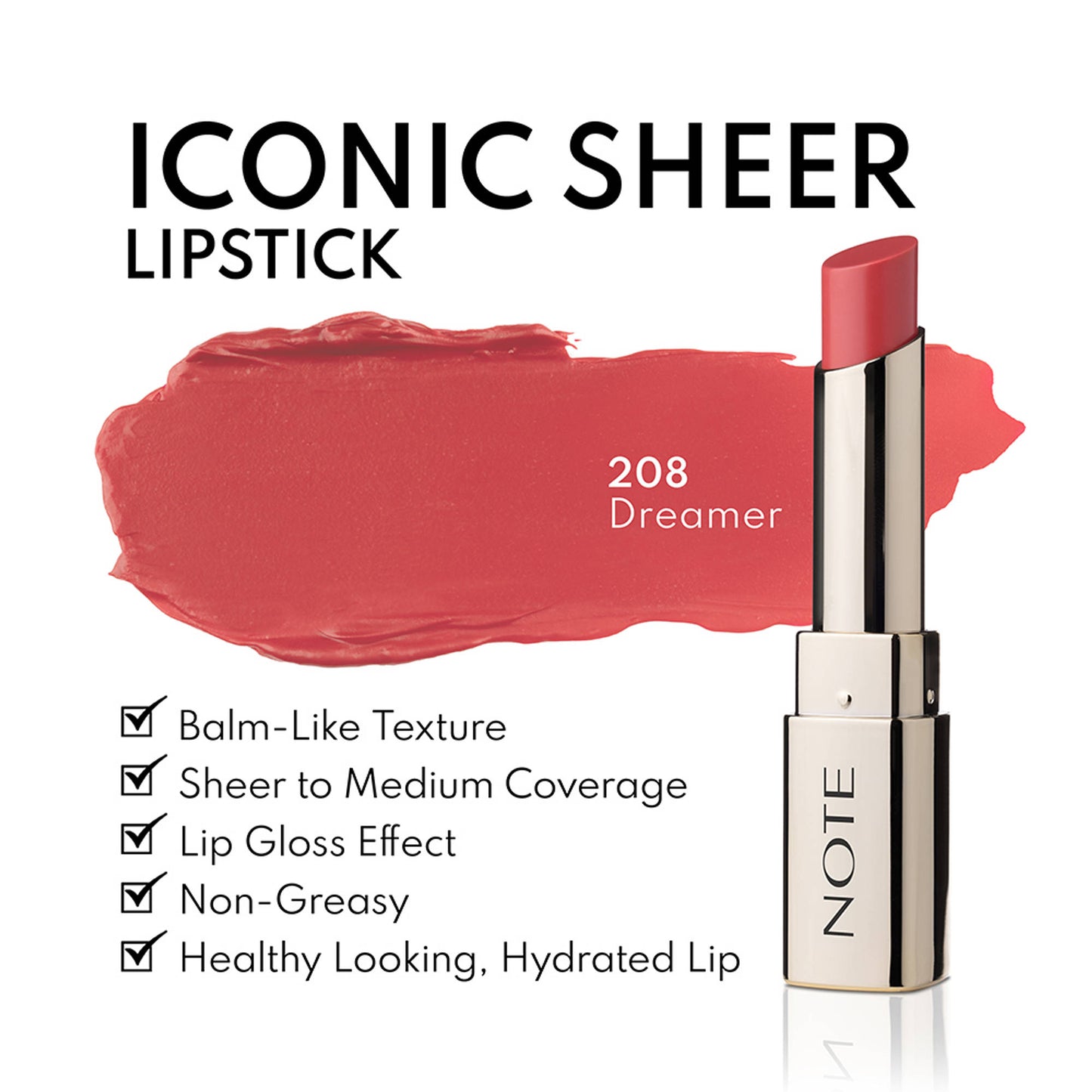 Note Cosmetique Iconic Sheer Lipstick - 208