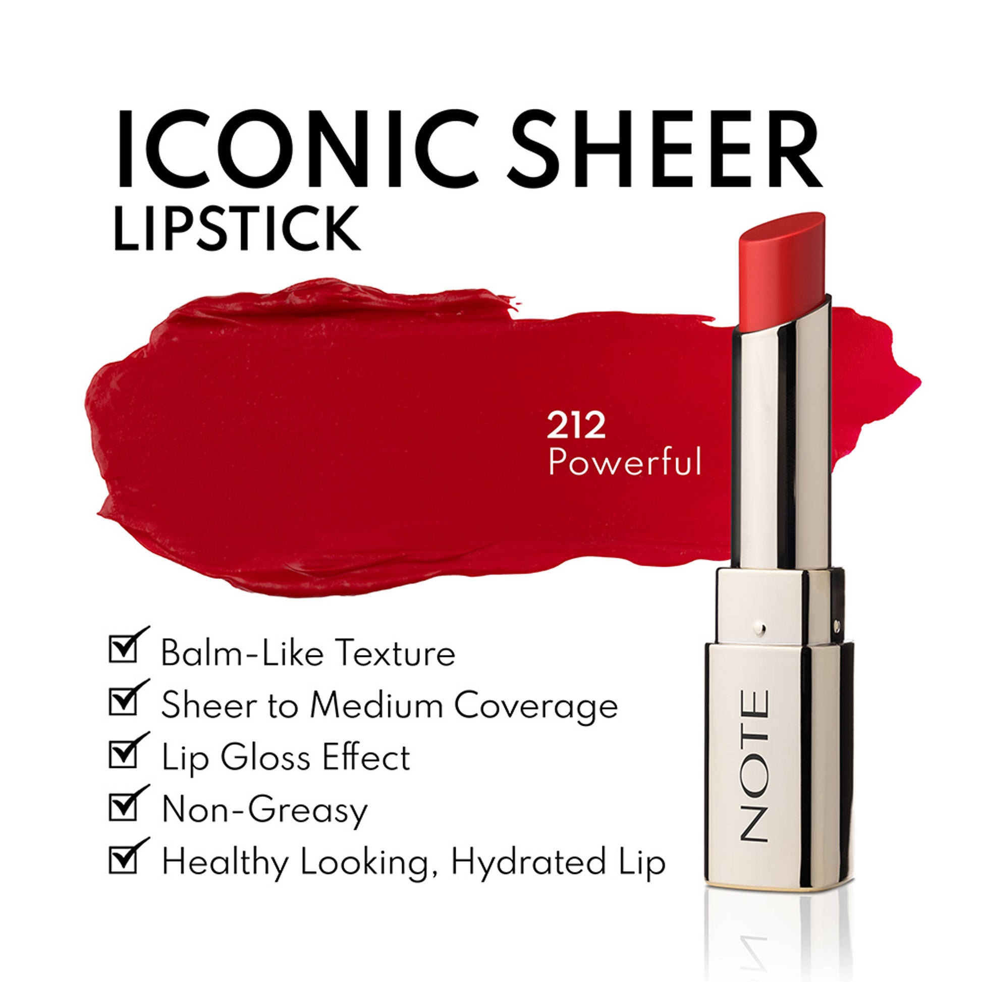 Note Cosmetique Iconic Sheer Lipstick - 212