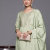 Indyancart VA Women's Embroidered Sequinned Kurta with Trousers & With Dupatta