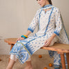Dhiyona IE Floral Printed Pure Cotton Straight Kurta With Trousers & Dupatta