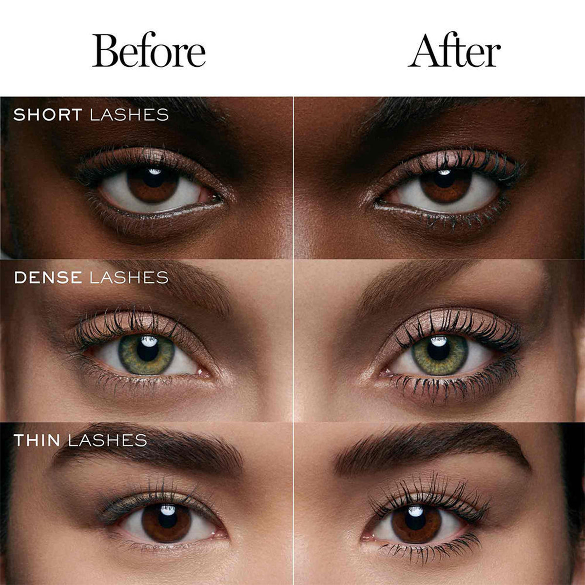 Lancome Lash Idole mascara for women with 24-hour wear, volumizing and lifting effect, black cylindrical tube with brush applicator