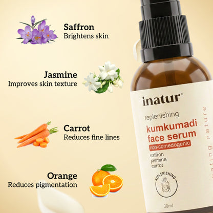 inatur Kumkumadi Face Serum, Ayurvedic Glow, Repairs Skin & Enhances Radiance