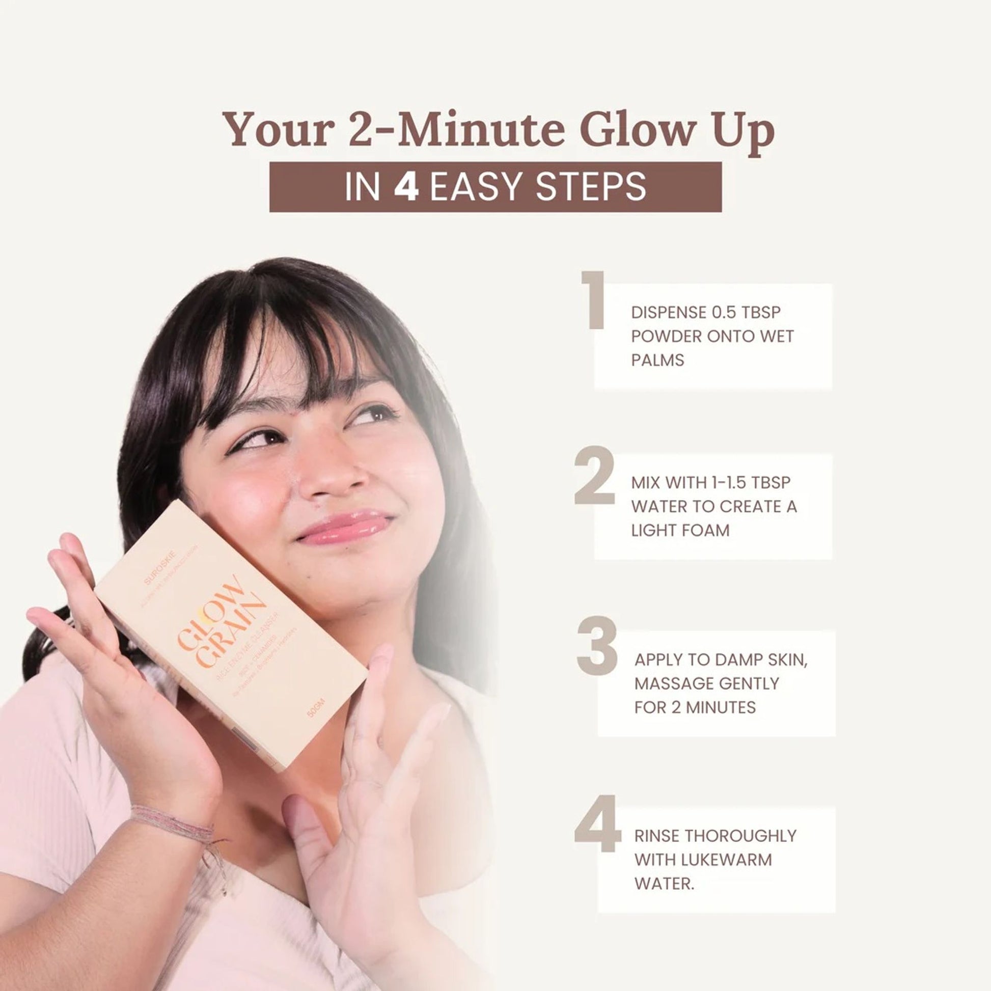 SUROSKIE Glow Grain Rice Enzyme Cleanser For Glowing & Hydrated Skin