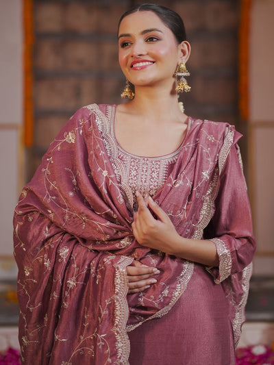 Dhiyona IE Ethnic Motifs Embroidered Kurta With Trousers & Dupatta