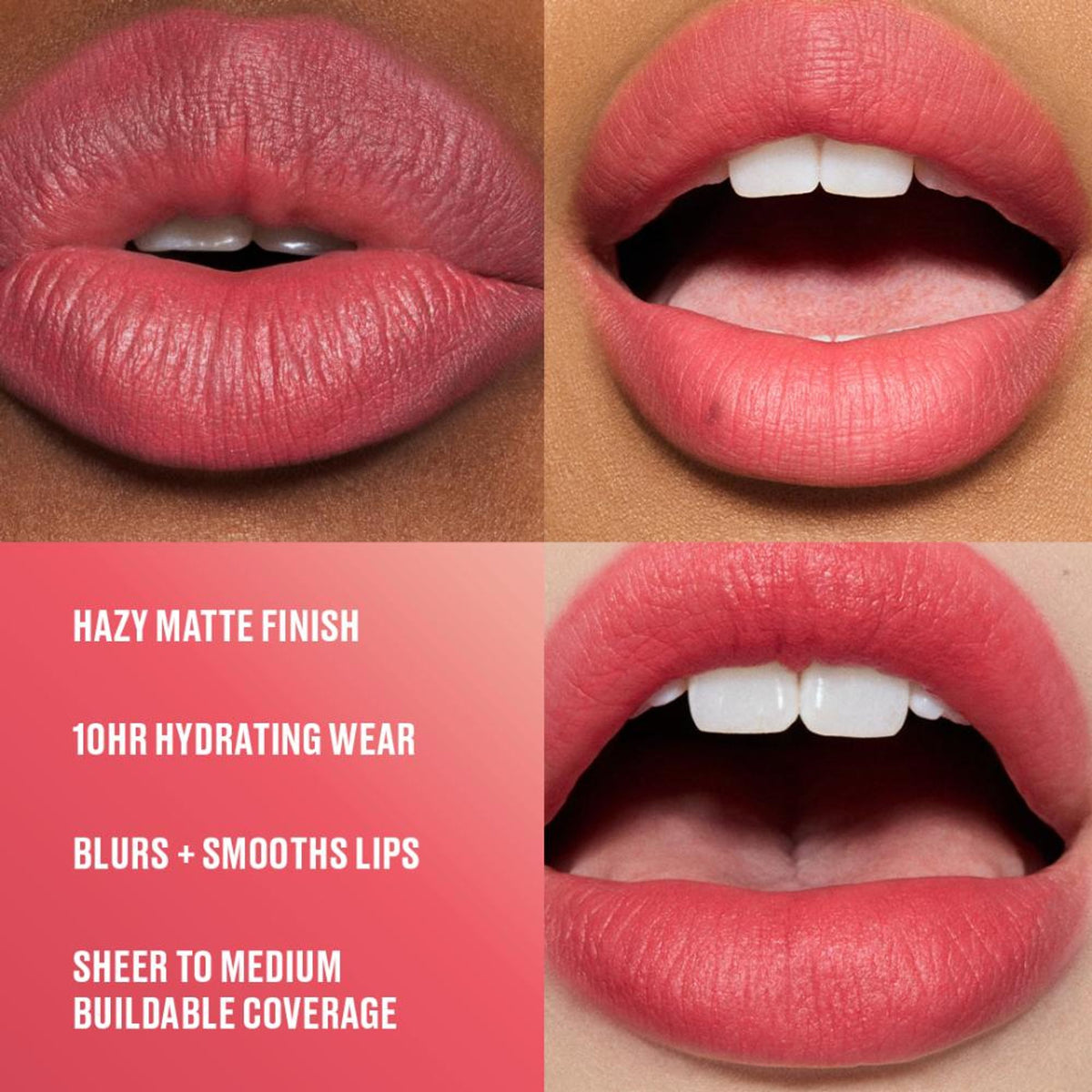 M.A.C Powder Kiss Hazy Matte Lipstick in A Little Tamed, showing a close-up of the soft nude lipstick with a matte finish.