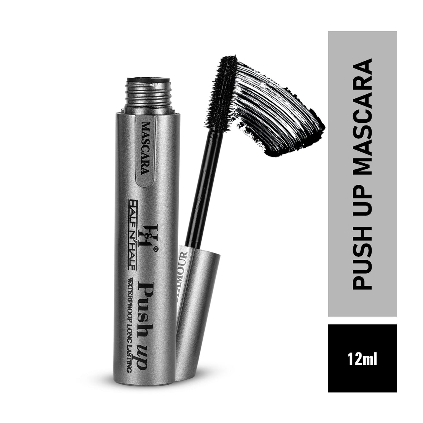 Half N Half Volume Glamour Mascara Push Up Waterproof & Long Lasting Black