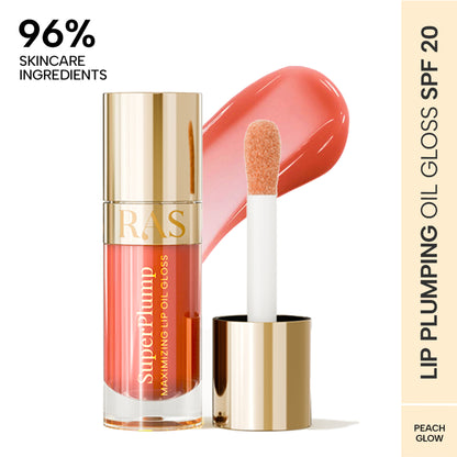 RAS Luxury Oils Super Plump Maximizing Lip Oil Gloss - Peach Glow