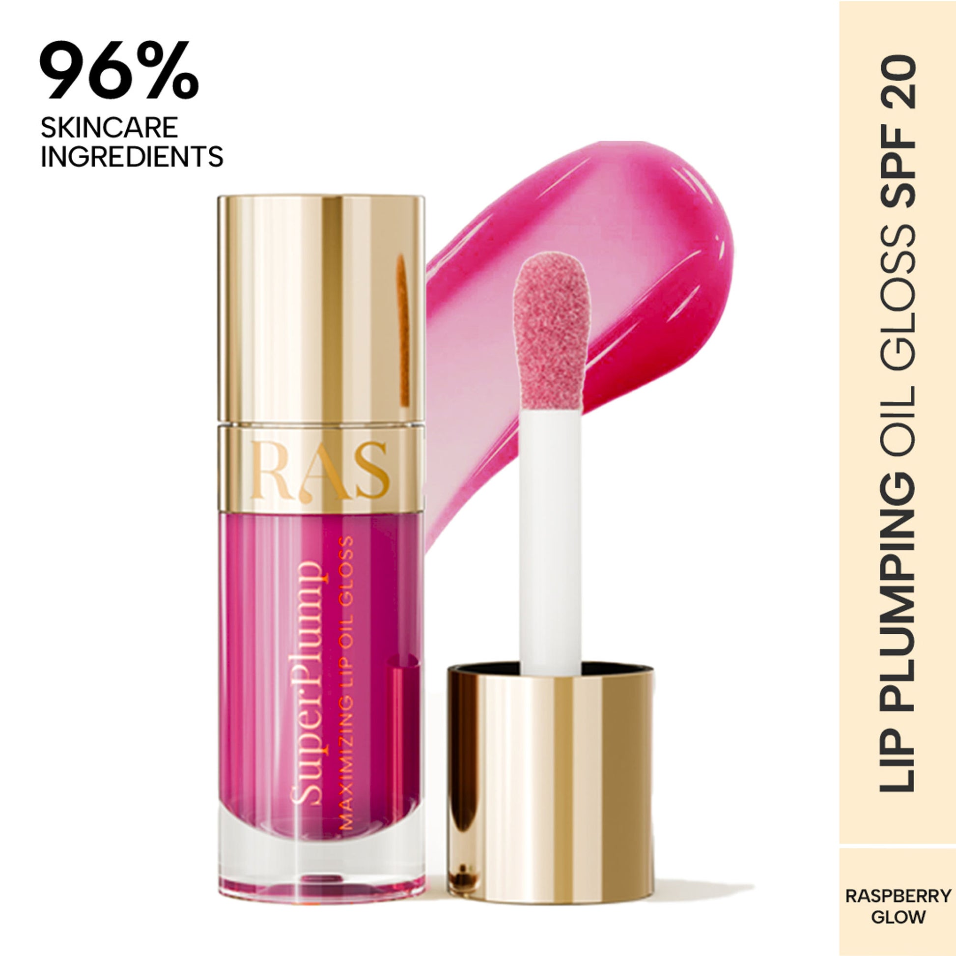 RAS Luxury Oils Super Plump Maximizing Lip Oil Gloss - Raspberry Glow