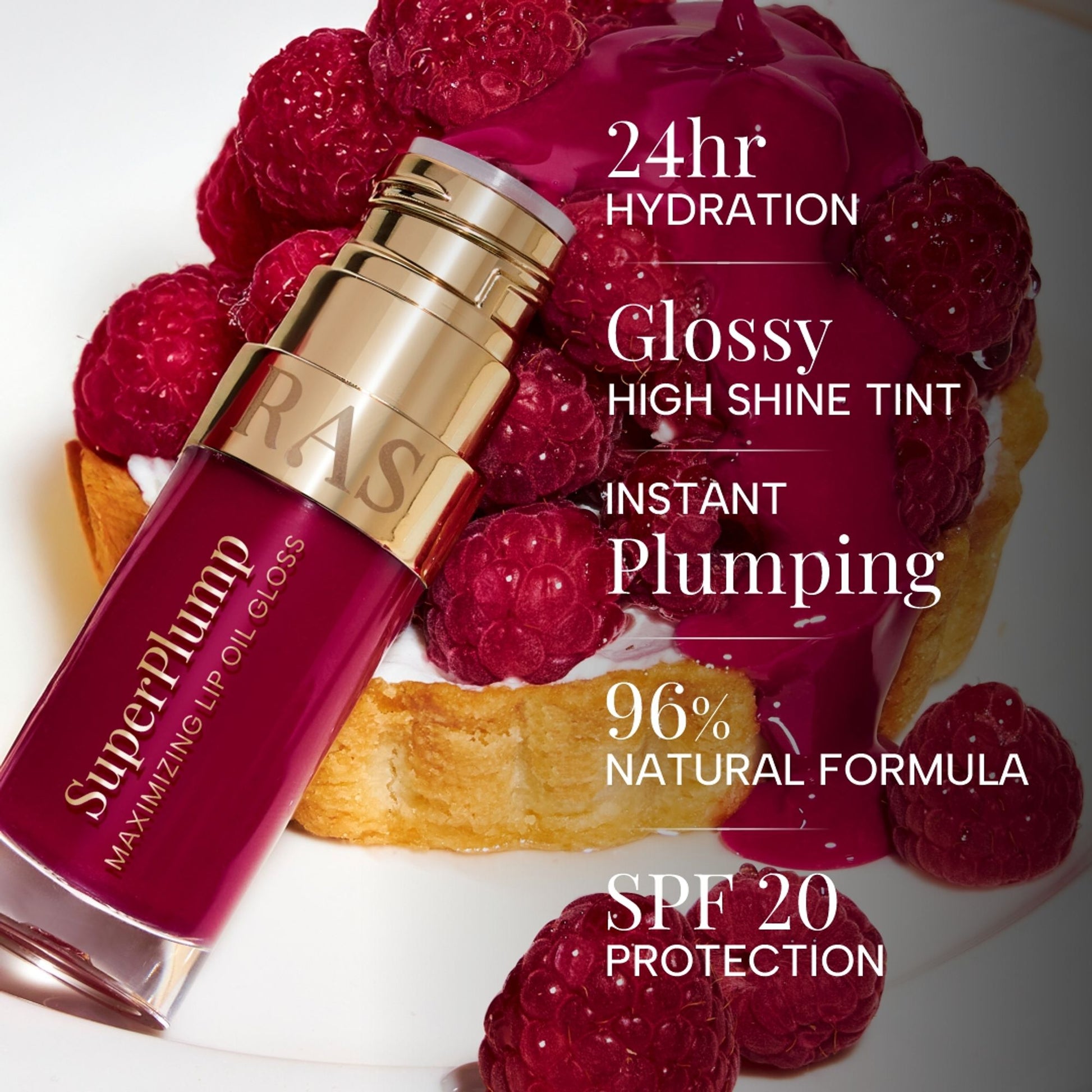 RAS Luxury Oils Super Plump Maximizing Lip Oil Gloss - Raspberry Glow