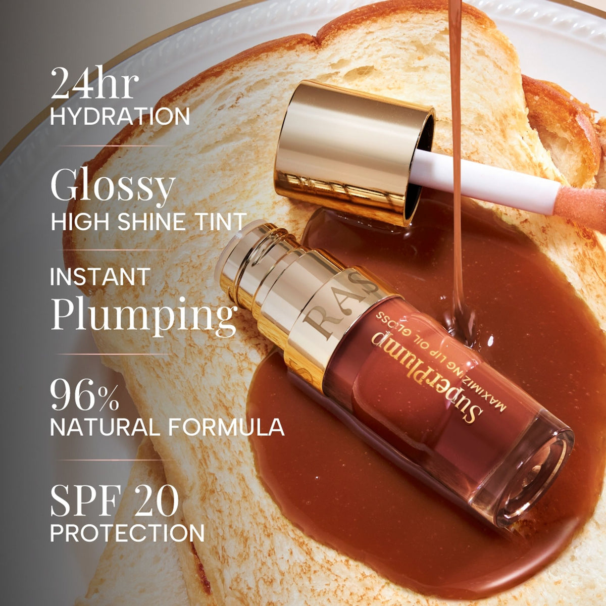 RAS Luxury Oils Super Plump Maximizing Lip Oil Gloss - Hazelnut Glow