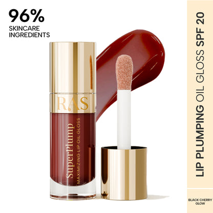 RAS Luxury Oils Super Plump Maximizing Lip Oil Gloss - Black Cherry Glow