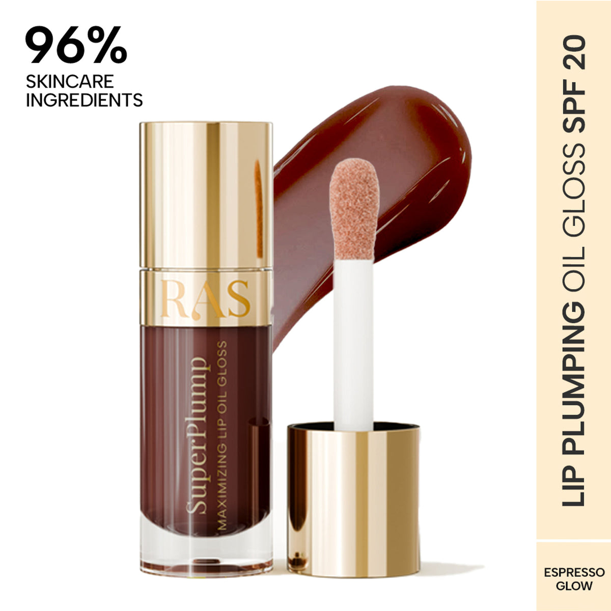 RAS Luxury Oils Super Plump Maximizing Lip Oil Gloss - Espresso Glow
