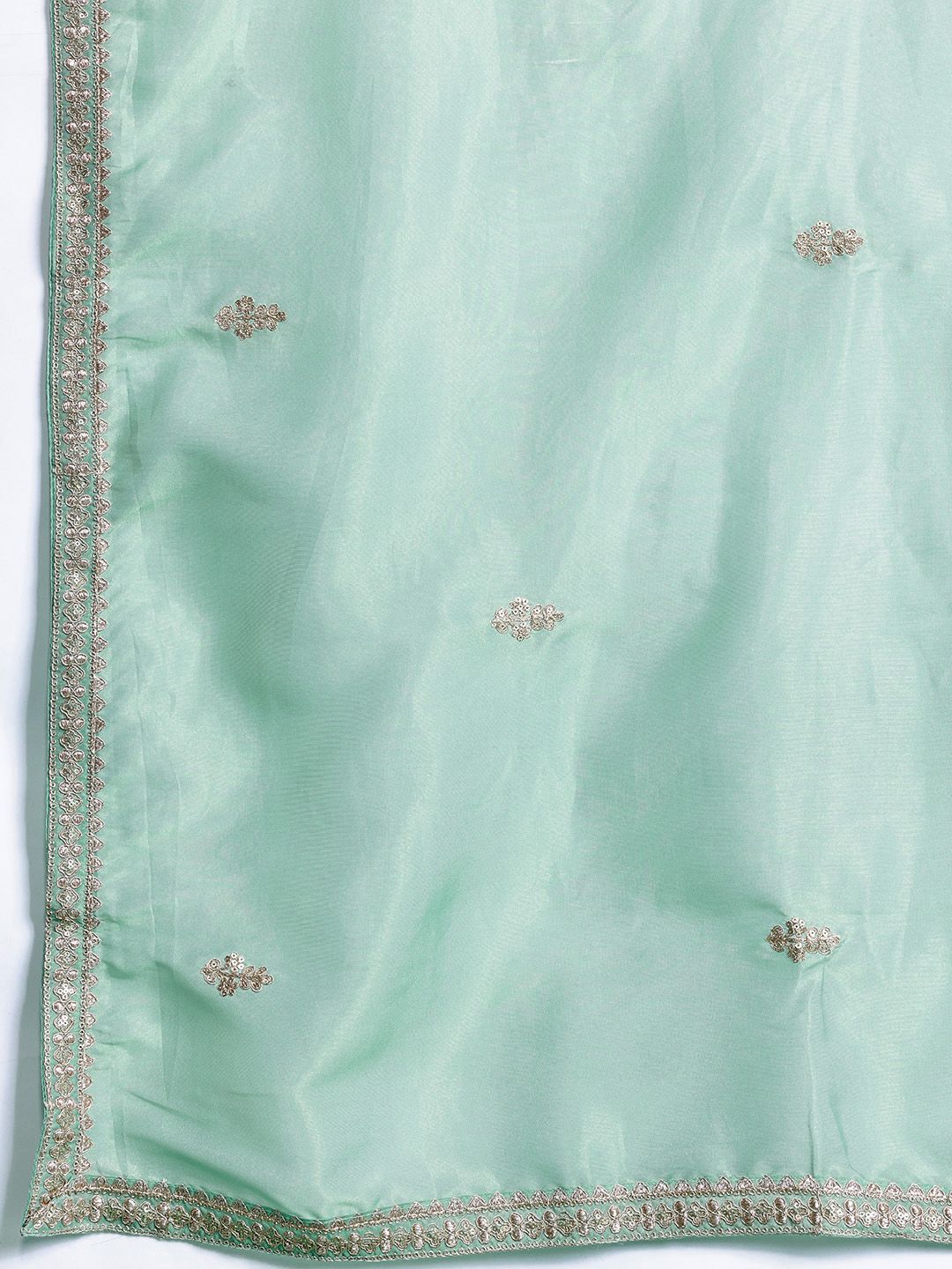 Dhiyona IE Ethnic Motifs Embroidered Sequinned Kurta with Palazzos & With Dupatta