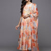 Dhiyona VA Women'sEthnic Halter Neck Printed Anarkali with Trouser & Dupatta
