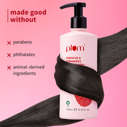 Plum Hibiscus & Ceramides Long & Healthy Shampoo For Smooth Hair