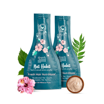 Nat Habit Hibiscus Hair Growth Hair Mask for Dry and Frizzy Hair & Brightening Ubtan Face Wash,Detan