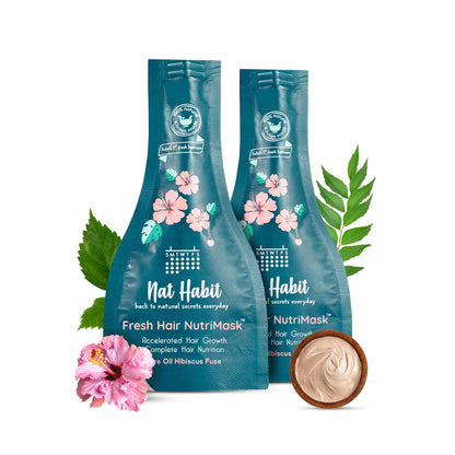 Nat Habit Hibiscus Hair Growth Hair Mask for Dry and Frizzy Hair & Brightening Ubtan Face Wash,Detan