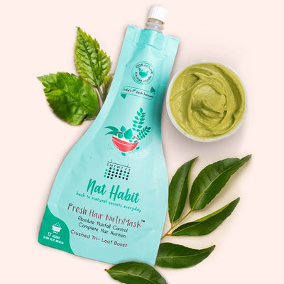 Nat Habit Tri-Leaf Hair Mask For Hair Fall Control & Brightening Ubtan Face Wash For Acne Prone Skin