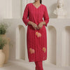 Dhiyona IE Women Self Design Regular Pure Cotton Kurta with Trousers