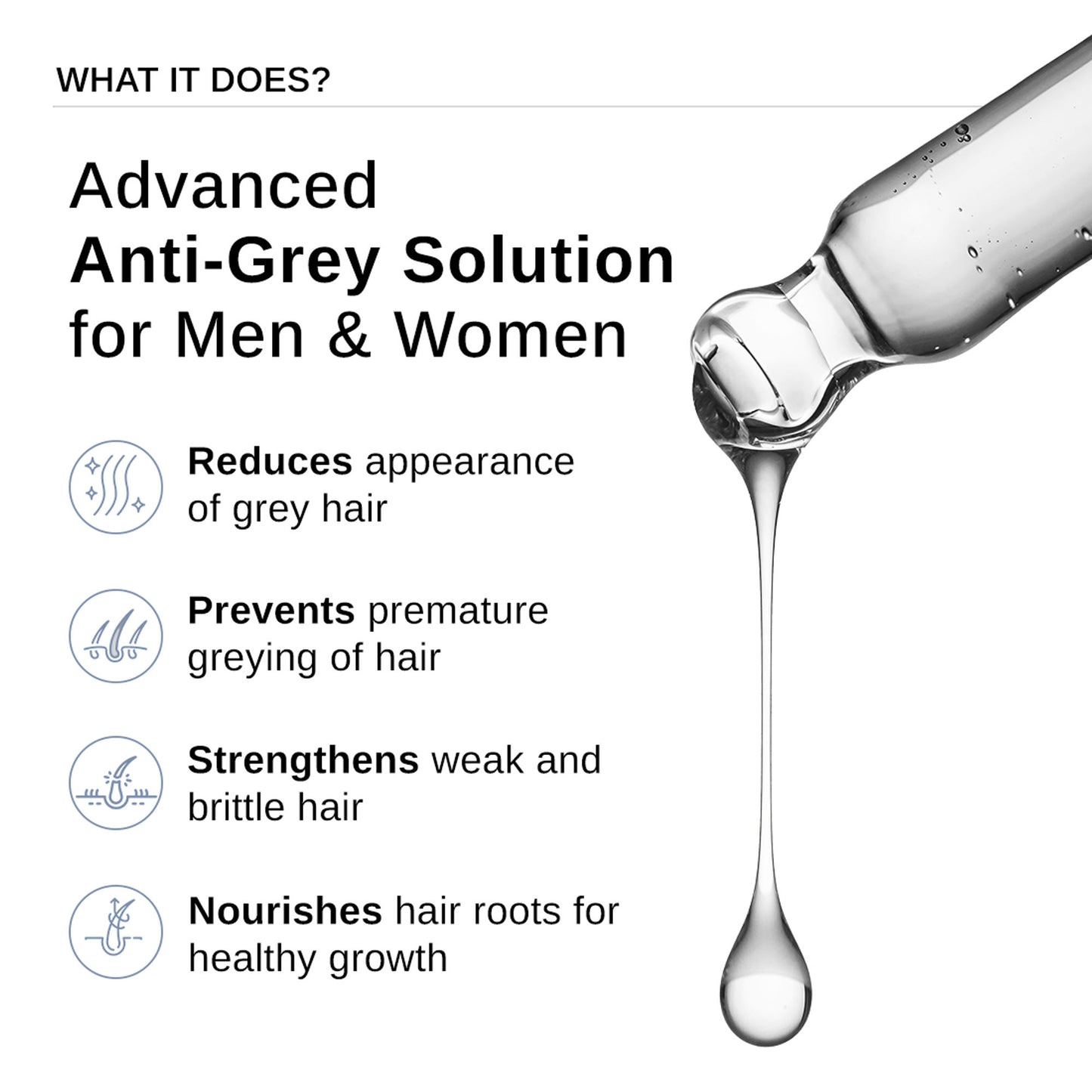 Bare Anatomy Advanced Anti-Grey Serum , Reduces Hair & Beard Greying, Non-Sticky, Odorless