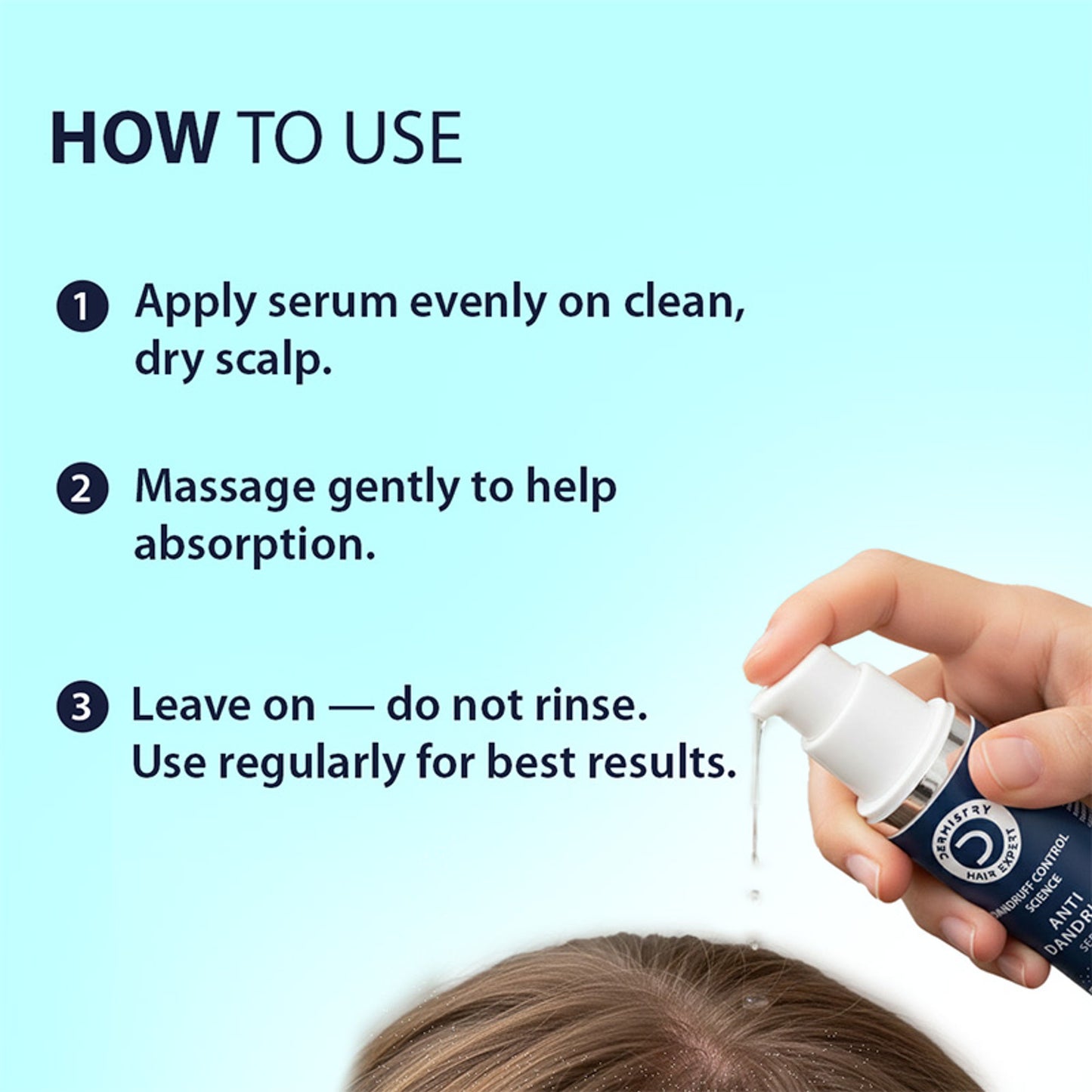 DERMISTRY Anti Dandruff Hair Serum Piroctone Climbazole Salicylic Acid For Flakes Dry Itchy Scalp