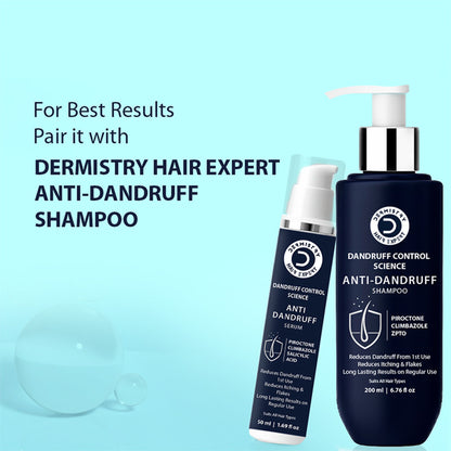 DERMISTRY Anti Dandruff Hair Serum Piroctone Climbazole Salicylic Acid For Flakes Dry Itchy Scalp