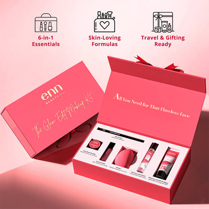 ENN The Glam Edit Makeup Kit, DD Cream, Kajal, Lipstick, Tint, 4-in-1 Mist & Blender Gift Set