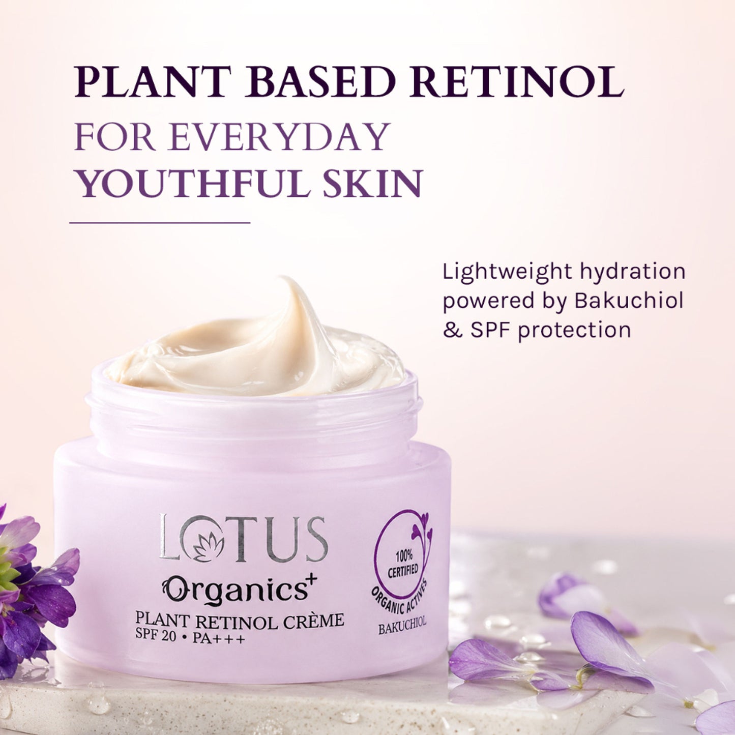 Lotus Organics + Bakuchiol Plant Retinol Creme SPF 20 PA +++