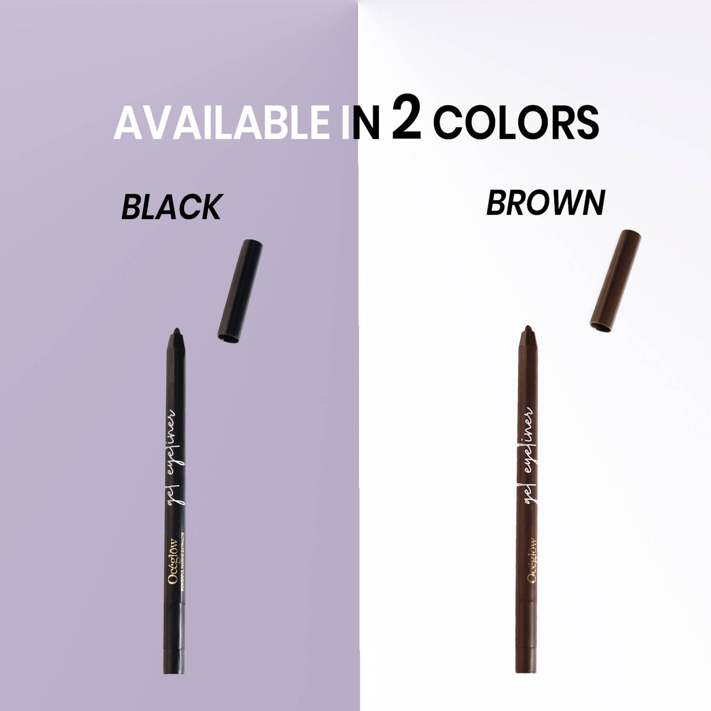 Oceglow Waterproof Eyeliner Gel, Smudge-Proof & Long-Lasting Intense Color Payoff - Brown