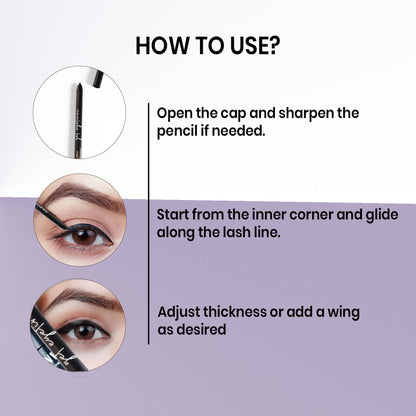 Oceglow Waterproof Eyeliner Gel, Smudge-Proof & Long-Lasting Intense Color Payoff - Brown