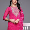 Dhiyona VA Women'sBandhani Printed Sequinned Kurta With Trousers & Dupatta