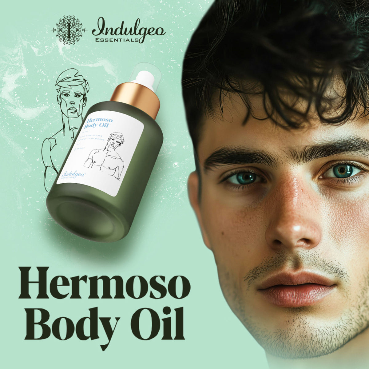 Indulgeo Essentials Hermoso Body Oil For Men, Helps in Reducing Dryness & Dullness