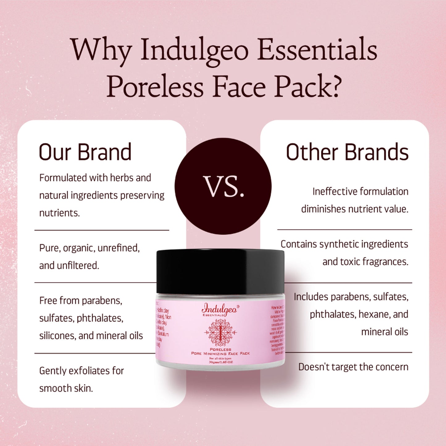 Indulgeo Essentials Pore Minimizing Detan Clay Face Pack For Acne & Blackheads