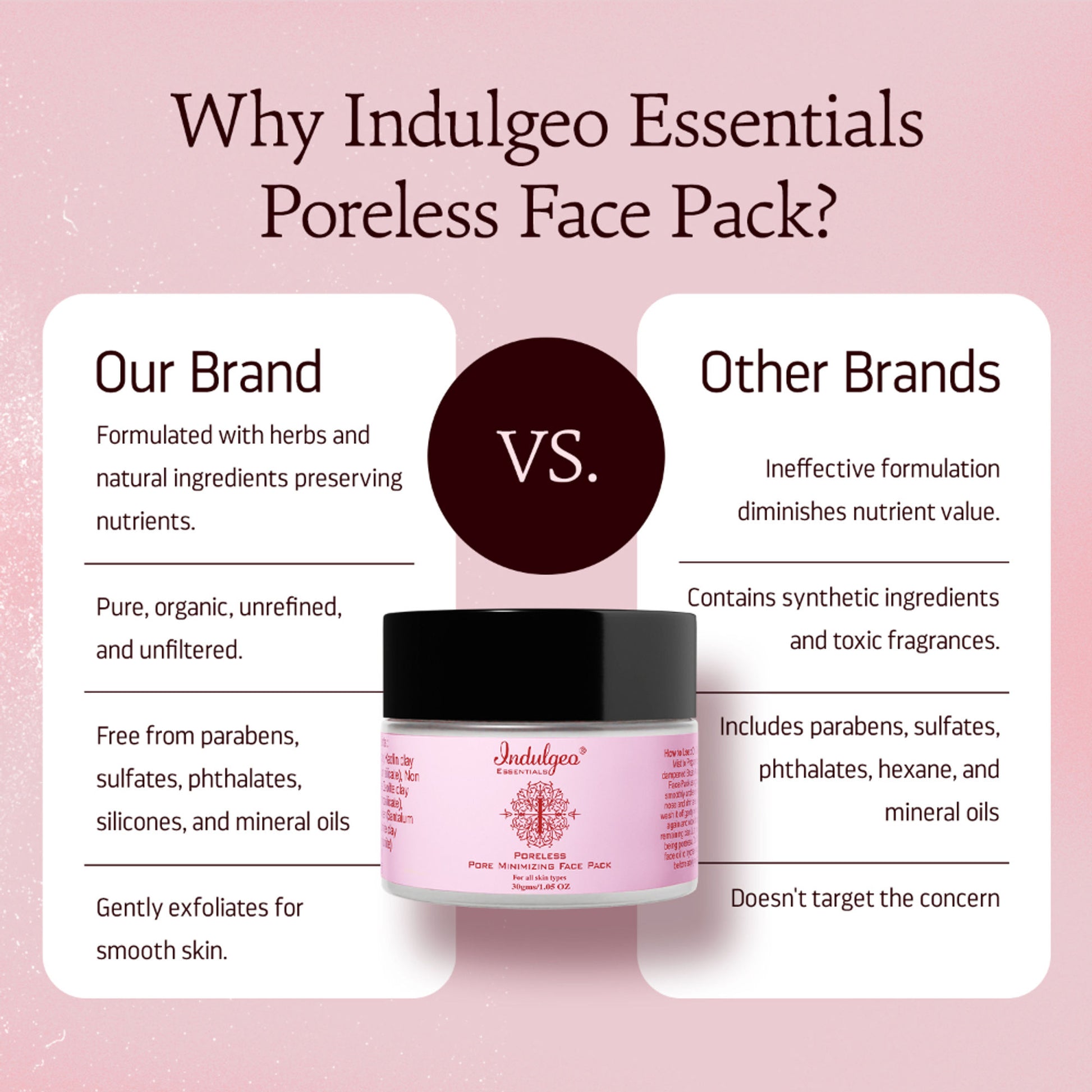 Indulgeo Essentials Pore Minimizing Detan Clay Face Pack For Acne & Blackheads