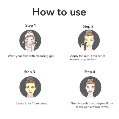 Sara Oxy D-Tan Scrub For Instant Tan Removal & Glowing Skin- De-Tan Face Scrub For All Skin