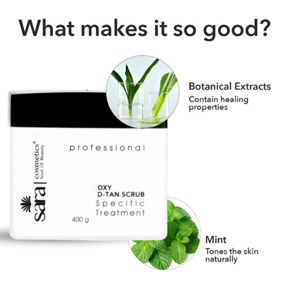 Sara Oxy D-Tan Scrub For Instant Tan Removal & Glowing Skin- De-Tan Face Scrub For All Skin
