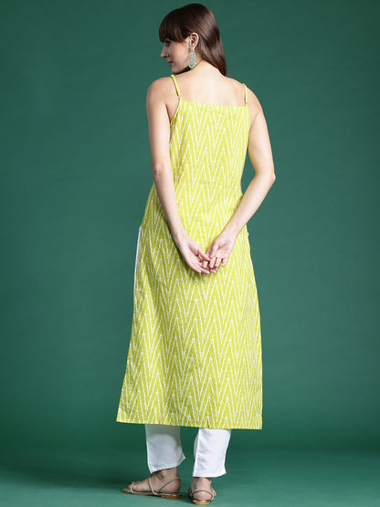 Dhiyona IE Chevron Printed Pure Cotton Kurta