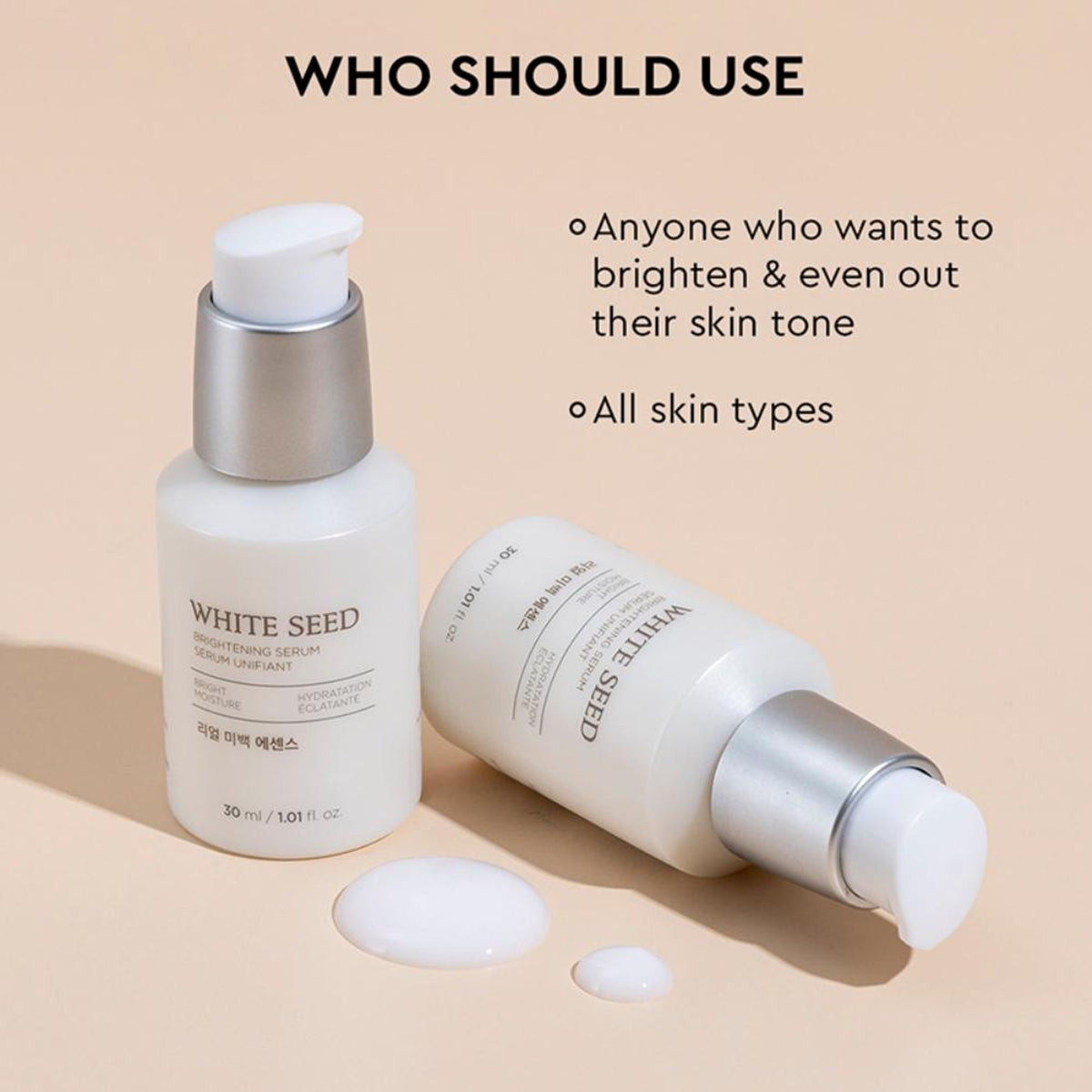 The Face Shop White Seed Serum With Niacinamide & Hyaluronic Acid, Fights Dullness & Blemishes