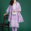 Indyancart IE Floral Embroidered Thread Work Pure Cotton Kurta With Trousers & Dupatta