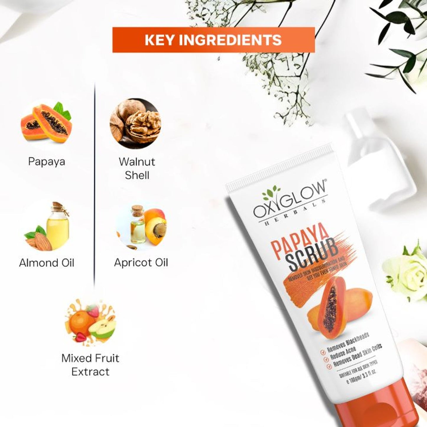 Oxyglow Herbals Papaya Scrub