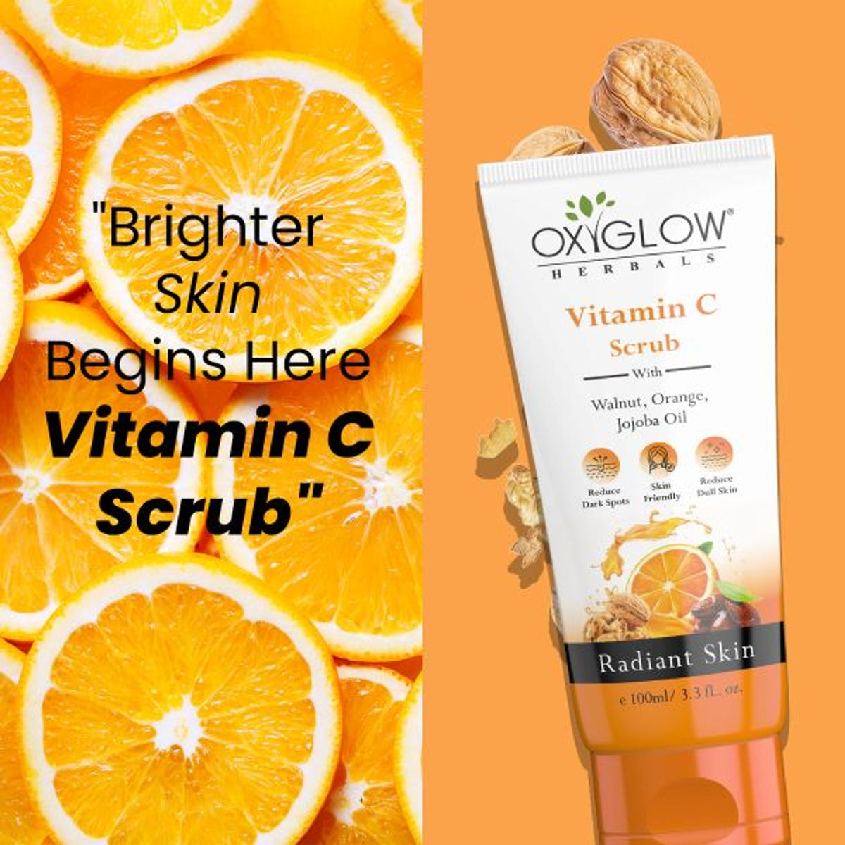 Oxyglow Herbals Vitamin C Scrub, Niacinamide & Aloe Vera